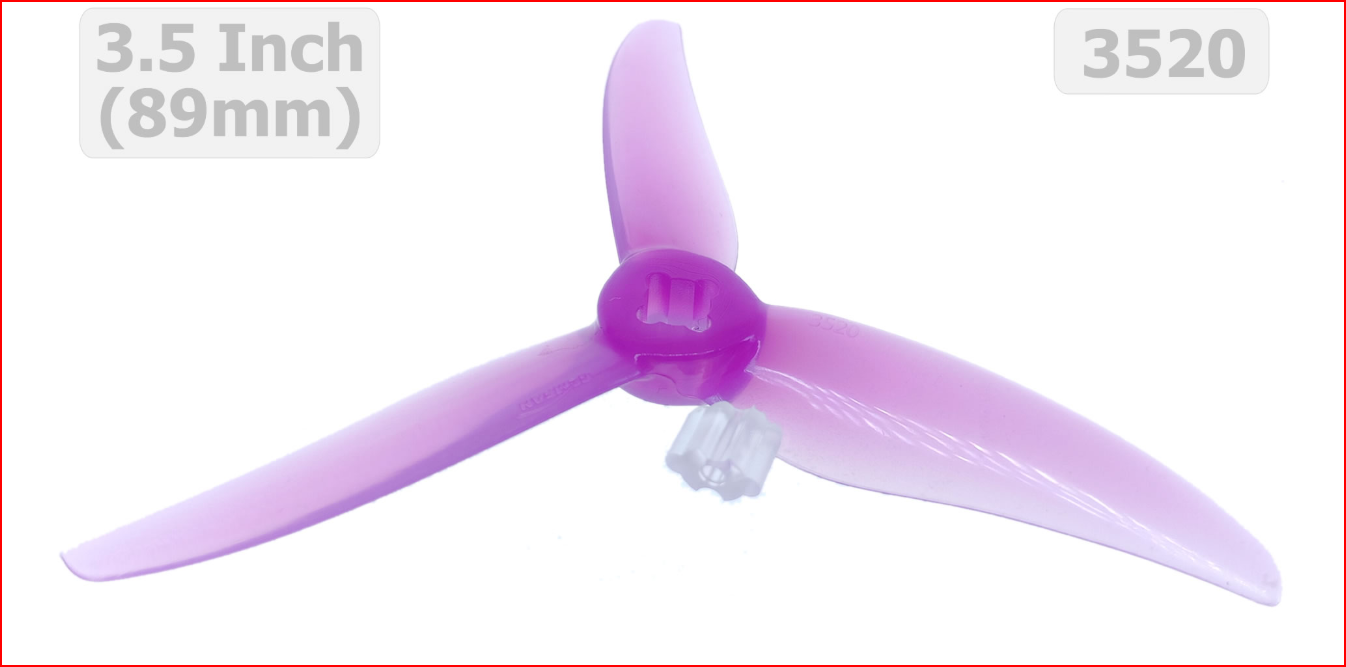 Gemfan 3520 Hurricane PC 3 Blade - Purple (2CW + 2CCW) image 2