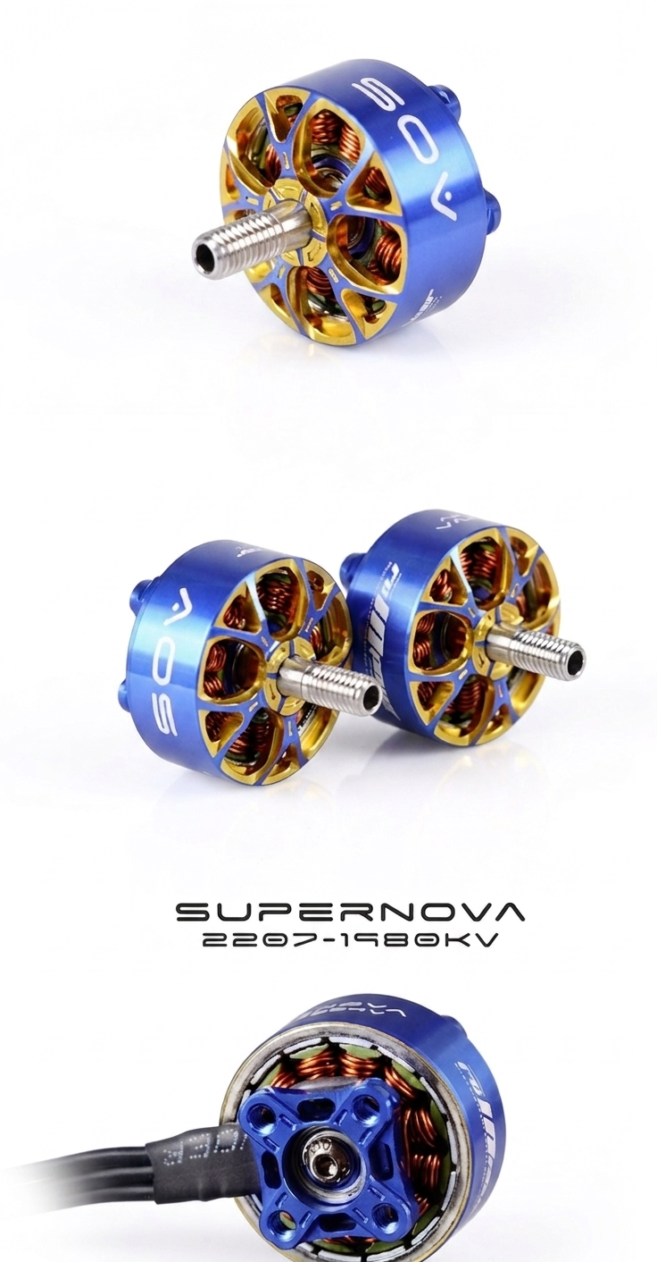 AOS Supernova 2207 1980KV Blue/Gold (1PCS) image 2