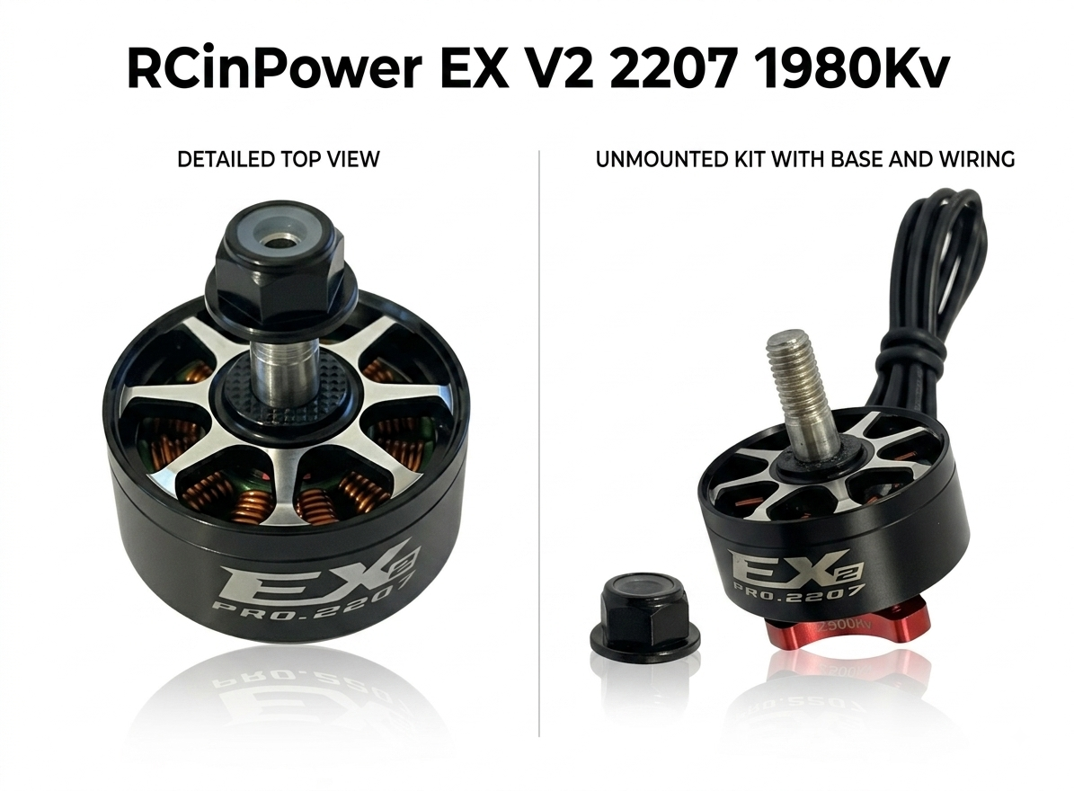 RCinPower EX V2207 PRO 1980KV Black & Red (1PCS) image 2