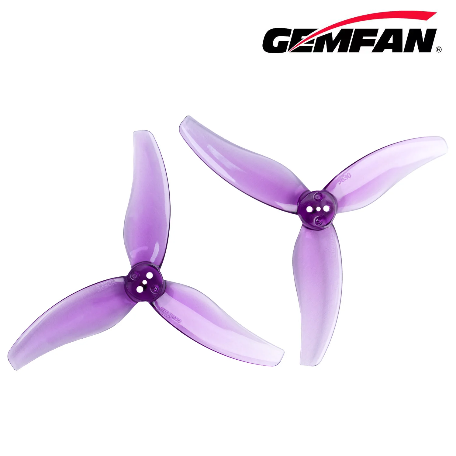 Gemfan 3630 Hurricane 3 Blade - Clear Purple (2CW + 2CCW) image 2