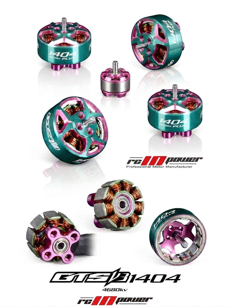 RCinPower GTS V3 1404.6 4680KV Teal/Pink (1PCS) image 2